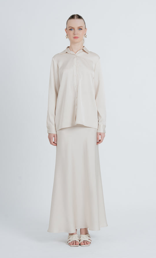 Elnara Shirt in Pristine Cream