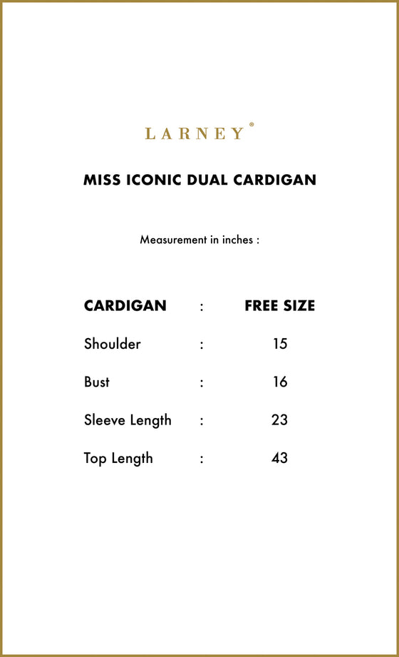 Miss Iconic Dual Cardigan in Black and Cream
