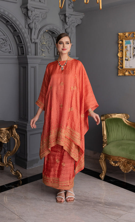 Miss Magnific Kurung in Tangerine