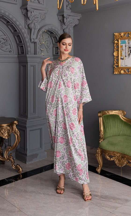 Amour Caftan in Ikat Lilac