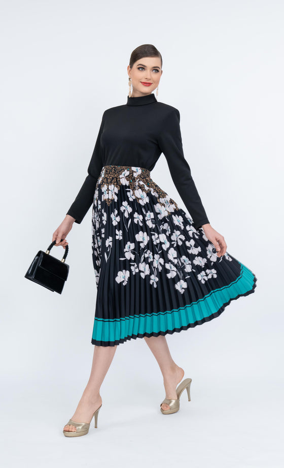Fiorella Skirt in Floral Black