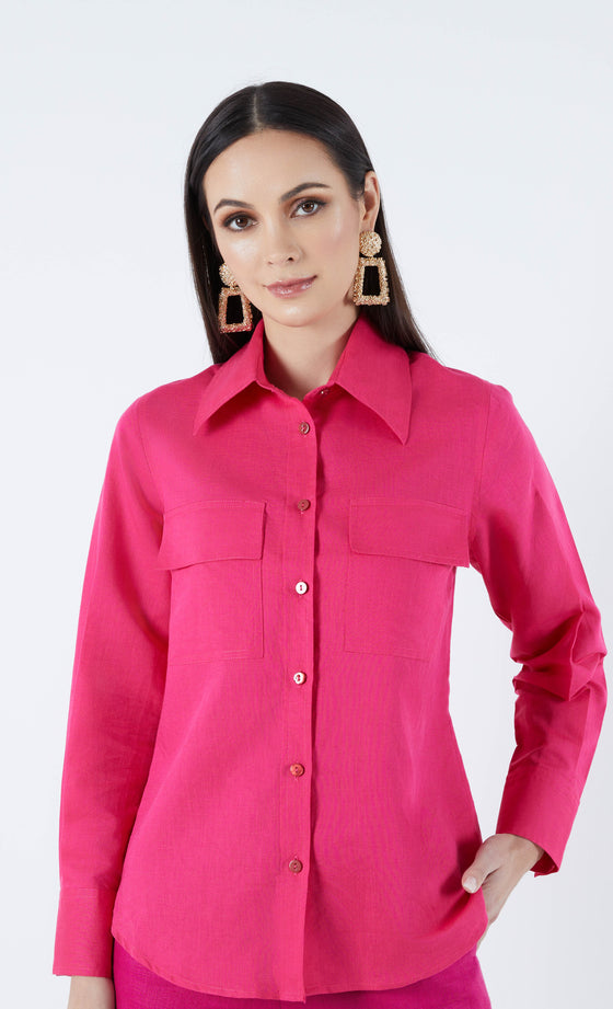 Casablanca Shirt in Fuchsia Pink