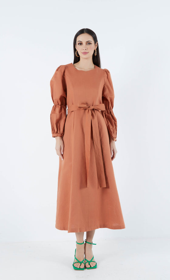 Sahara Dress in Cinnamon Brown