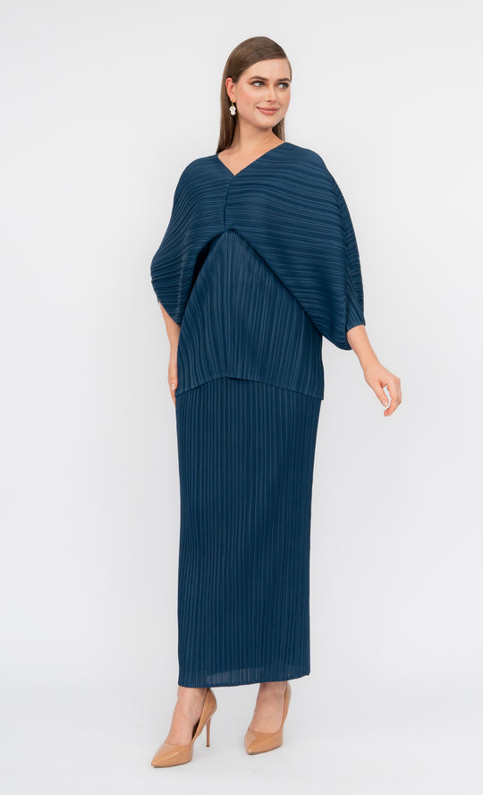 Miss Liberty Kurung in Denim Blue