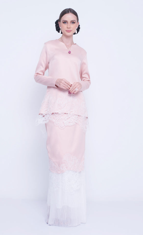 TQ Frontliners Kurung Lace in Dusty Pink
