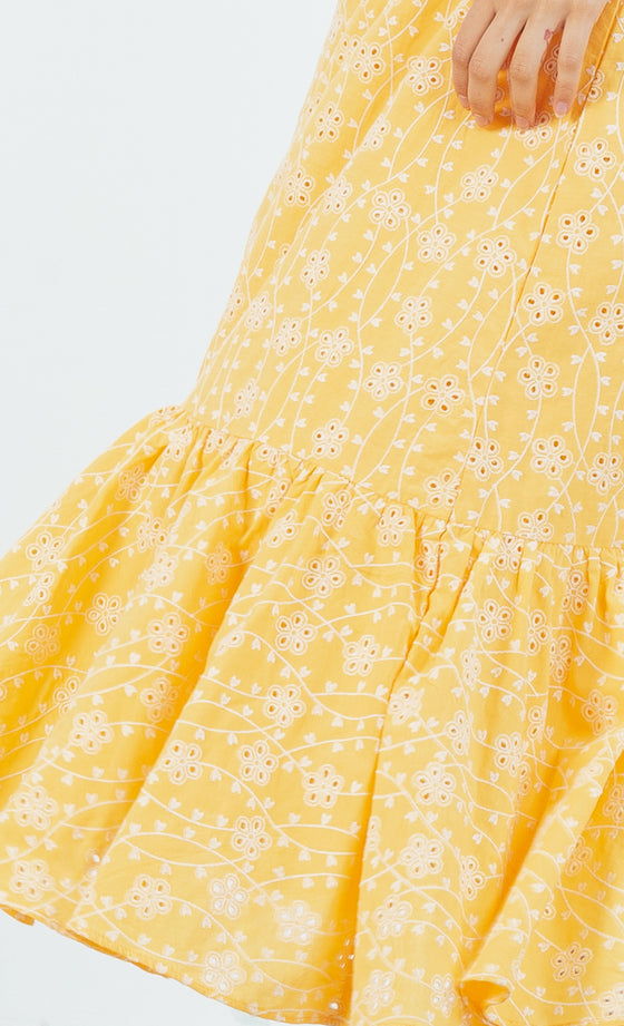 Rose Dress in Yellow