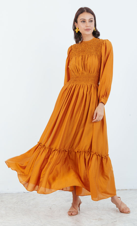 Valentina Dress in Mustard