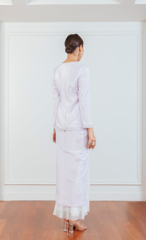 Vaccine Embroidery Kurung 2.0 in Pastel Lilac