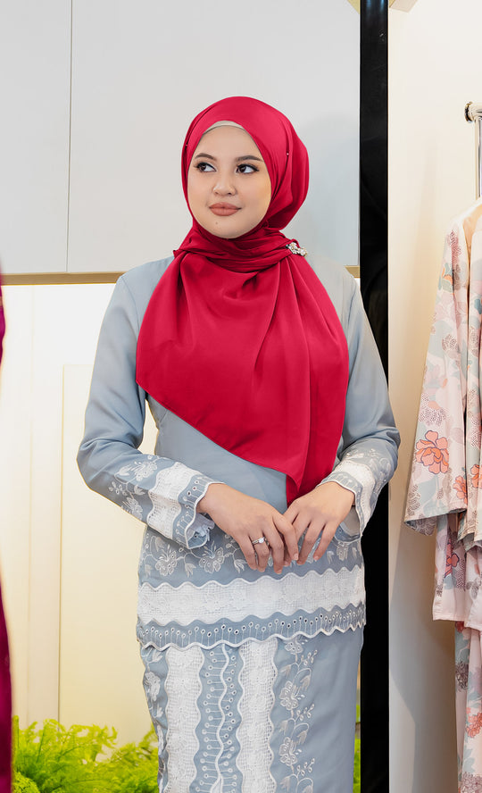 Dazzle Organza Shawl in Scarlett Red