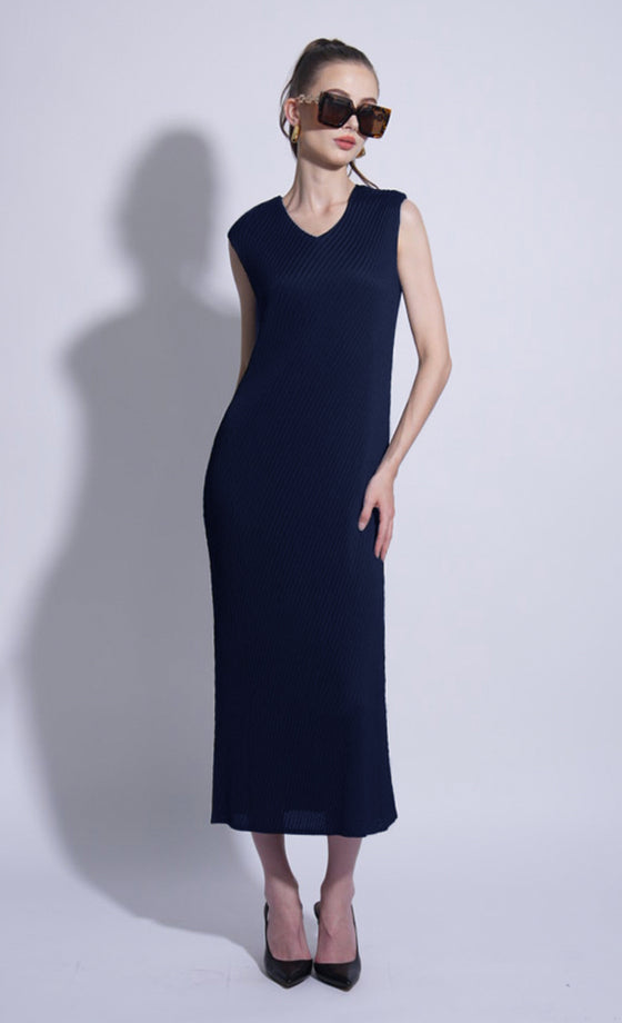 Miss Elevate Dress in Navy Blue