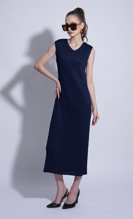 Miss Elevate Dress in Navy Blue