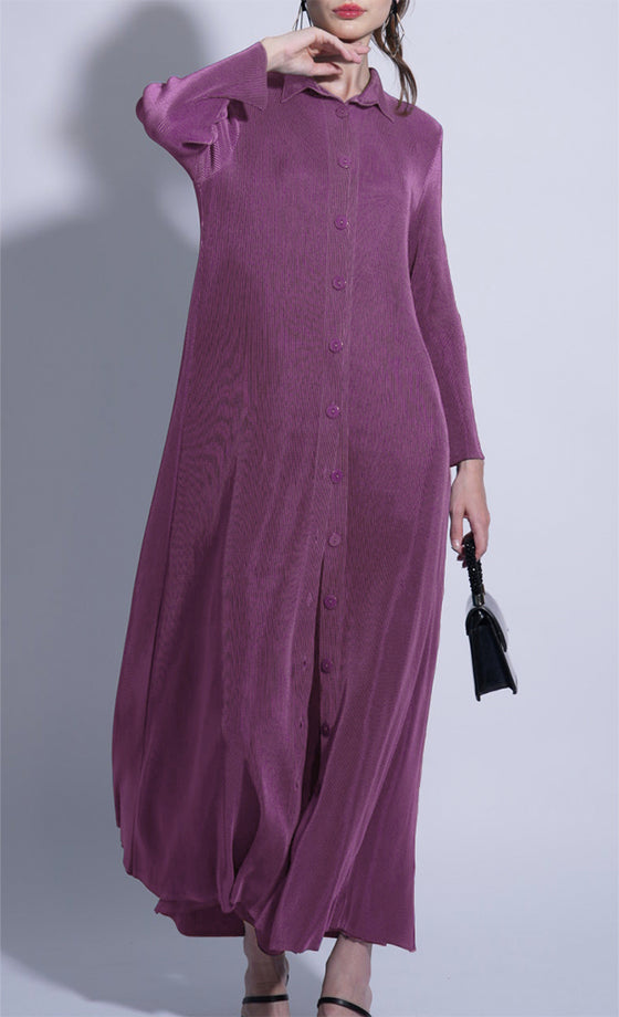 Miss Lush Long Shirt in Mauve Purple