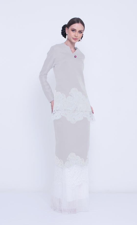 TQ Frontliners Kurung Lace in Mineral Grey