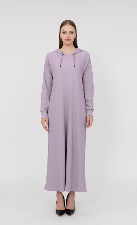 Ivana Hooded Dress in Pale Pink