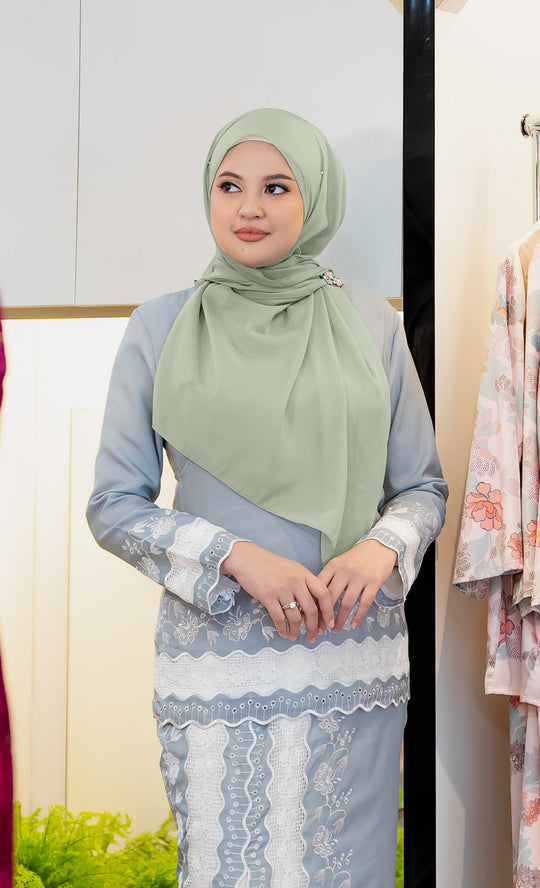 Dazzle Organza Shawl in Frosty Green