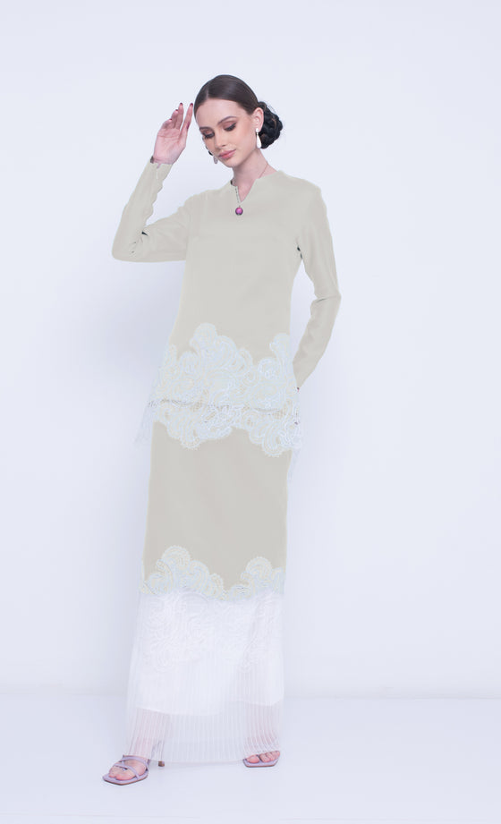 TQ Frontliners Kurung Lace in Champagne