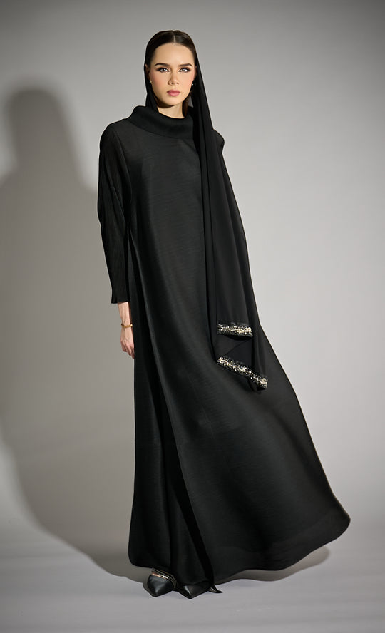 Miss Majestic Abaya 2.0 in Jet Black