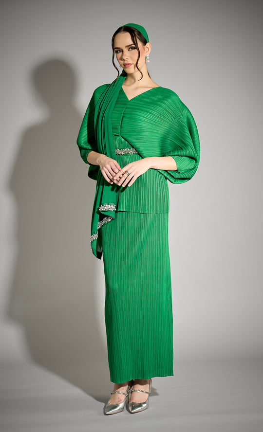 Miss Liberty Kurung 2.0 in Forest Green