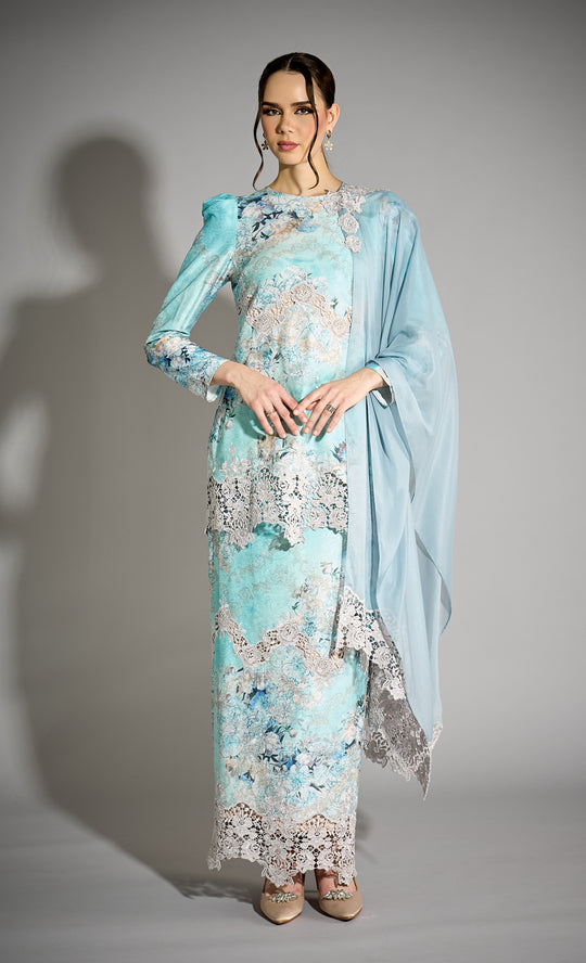 Glow Kurung in Sky Blue
