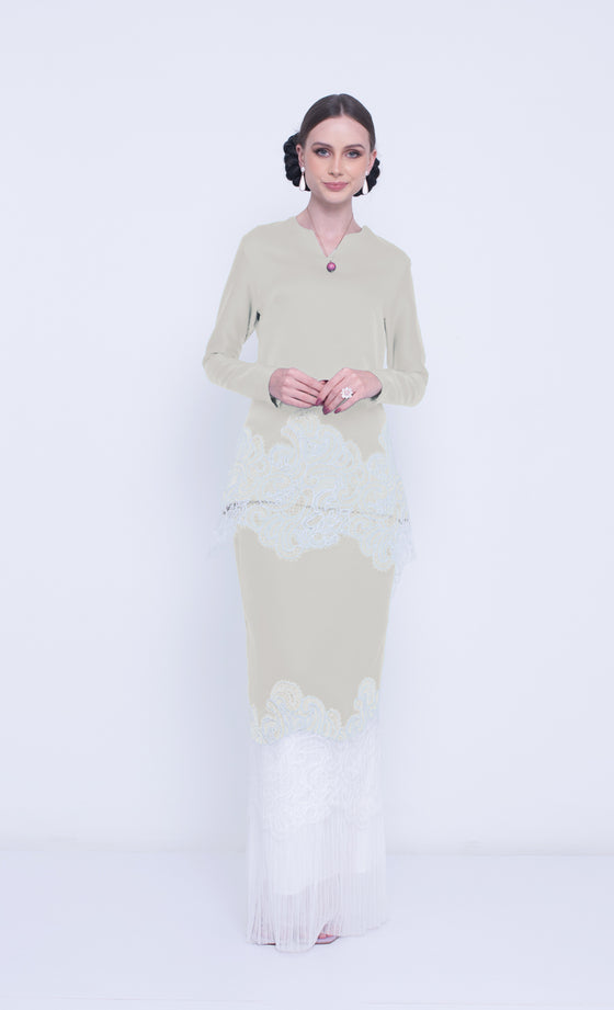 TQ Frontliners Kurung Lace in Champagne