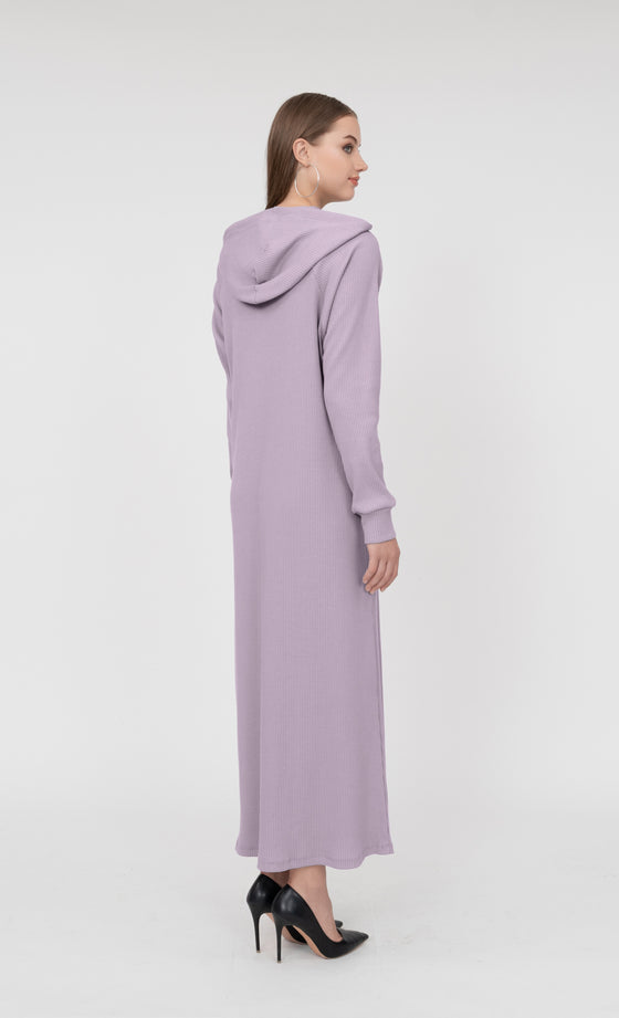Ivana Hooded Dress in Pale Pink