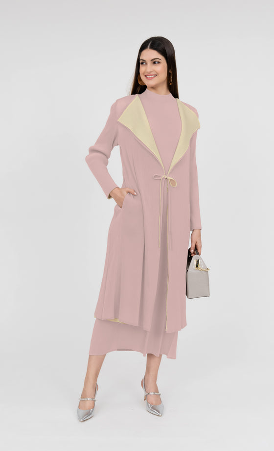Miss Iconic Dual Cardigan in Blush Pink and Cream