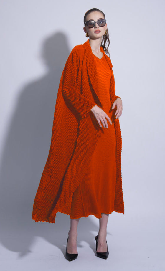 Miss Refined Cardigan in Striking Orange