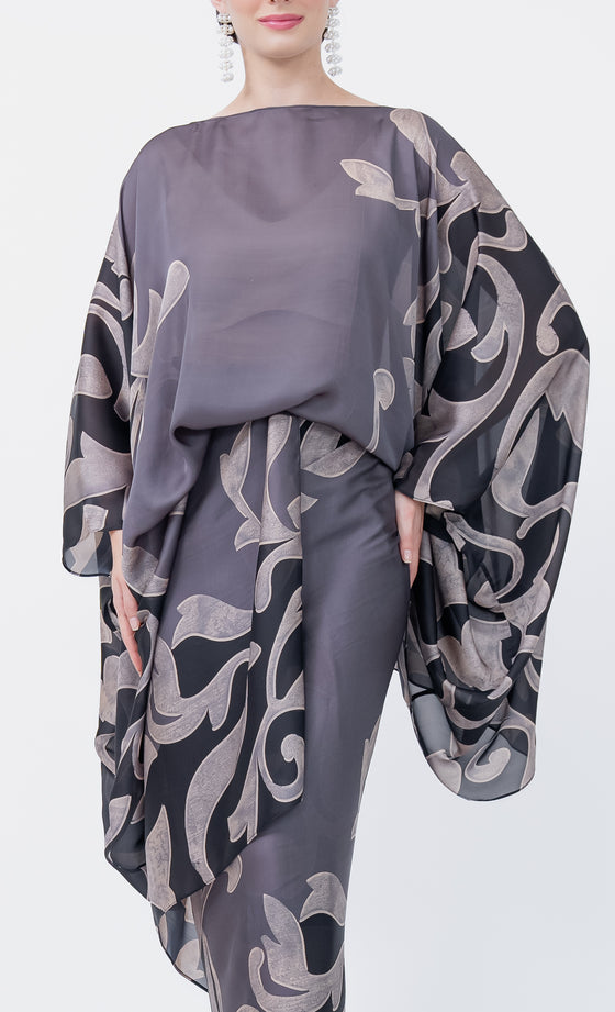 Eden Kurung in Gray Lilac