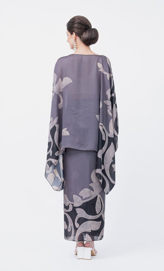 Eden Kurung in Gray Lilac