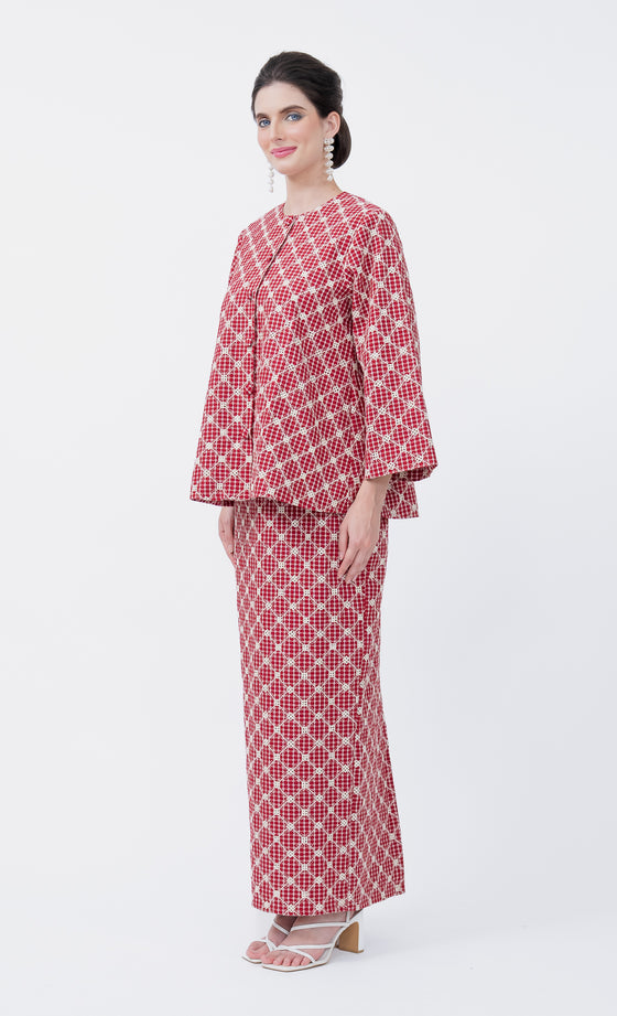 Urban Kurung in Raspberry Red