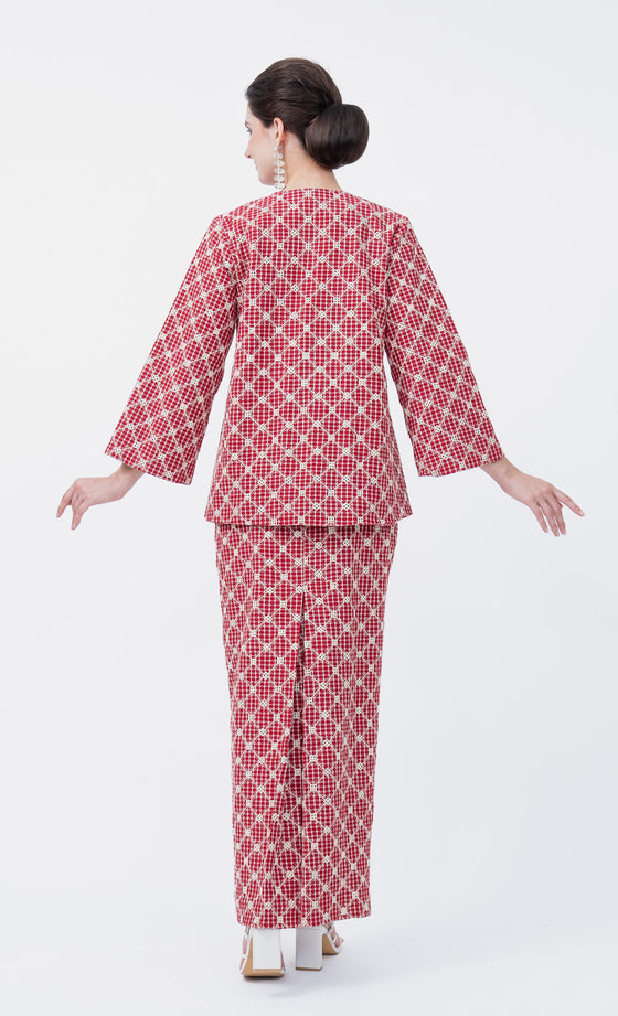 Urban Kurung in Raspberry Red