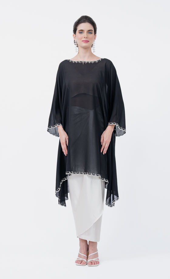 Renowned Embroidery Kurung in Black