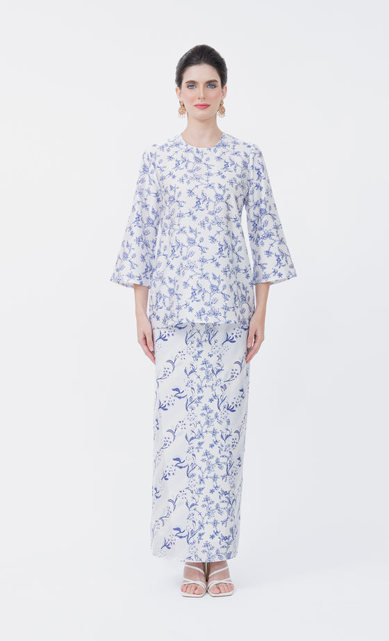 Magnolia Kurung Kedah in Orient Blue