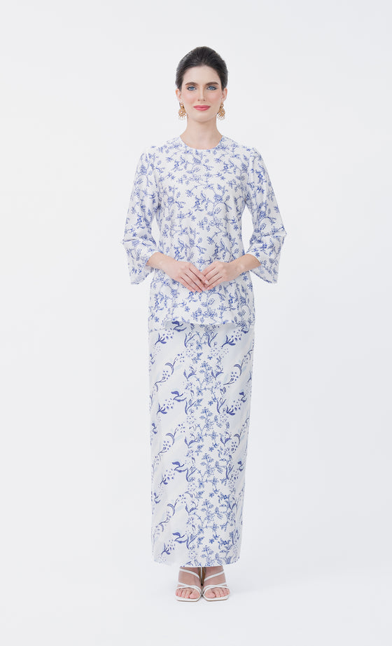 Magnolia Kurung Kedah in Orient Blue