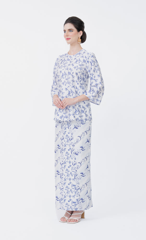 Magnolia Kurung Kedah in Orient Blue