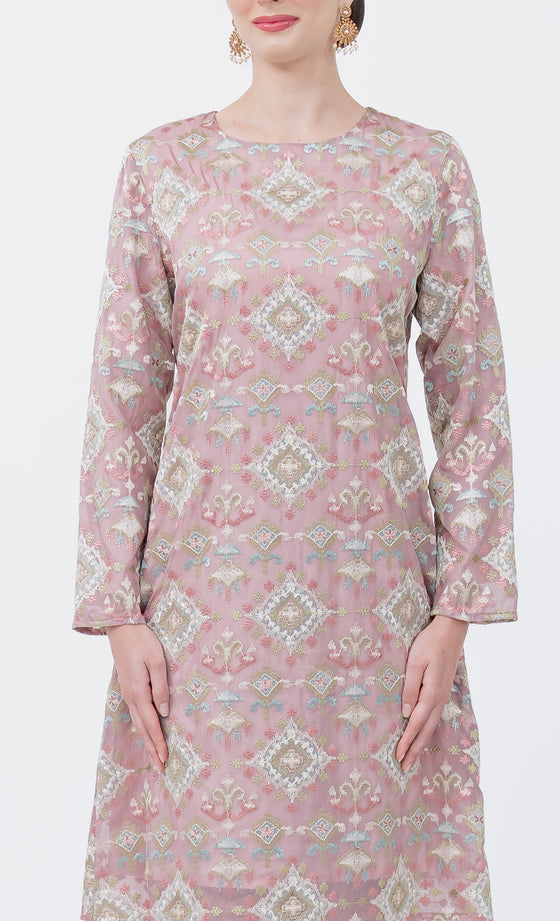 Celeste Kurung in Dusty Pink