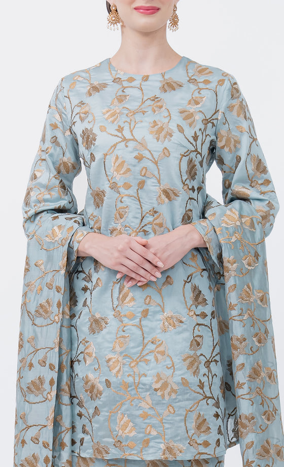 Lumina Kurung Riau in Steel Blue