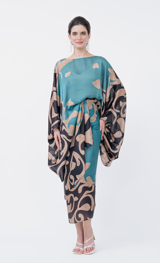 Eden Kurung in Black Green