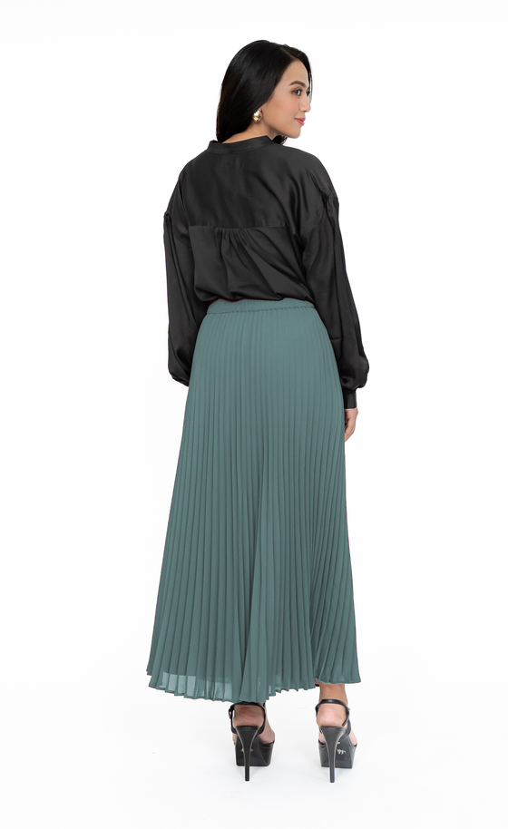 Aria Pleated Skirt in Frosty Blue