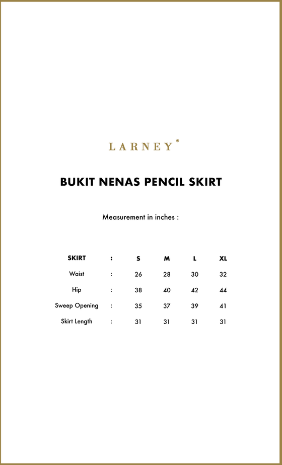 Bukit Nenas Pencil Skirt in Champagne