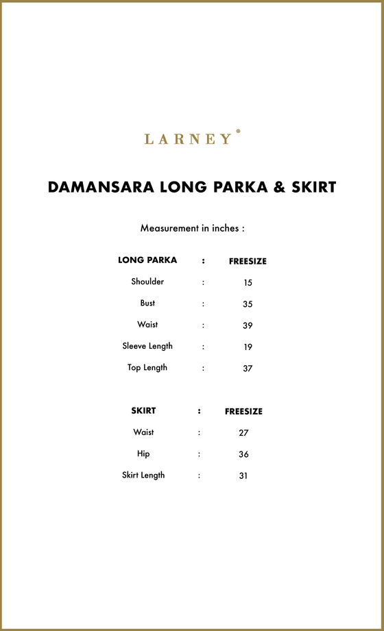 Damansara Long Parka and Skirt in Burro Brown