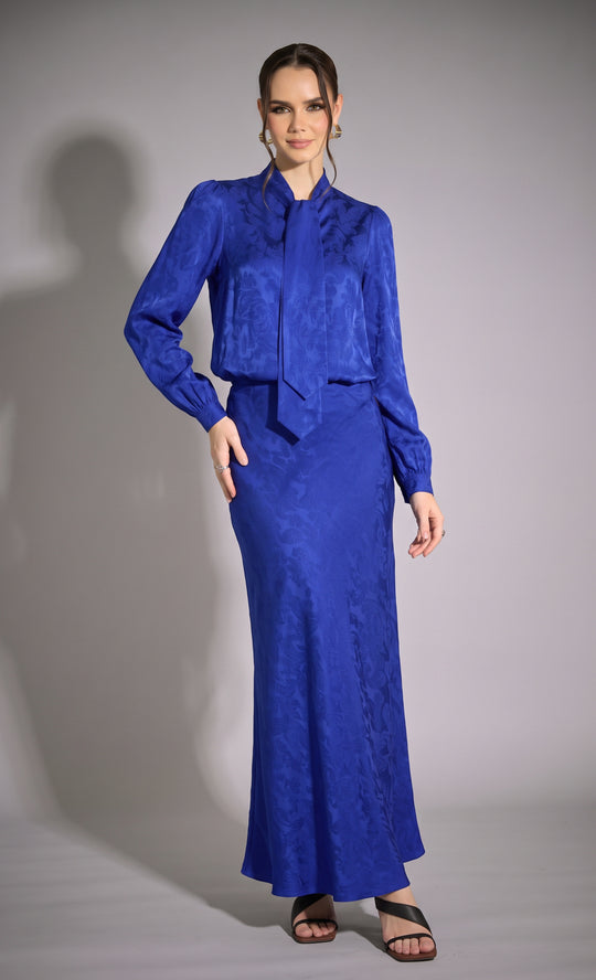 Divina Flared Skirt  in Imperial Blue