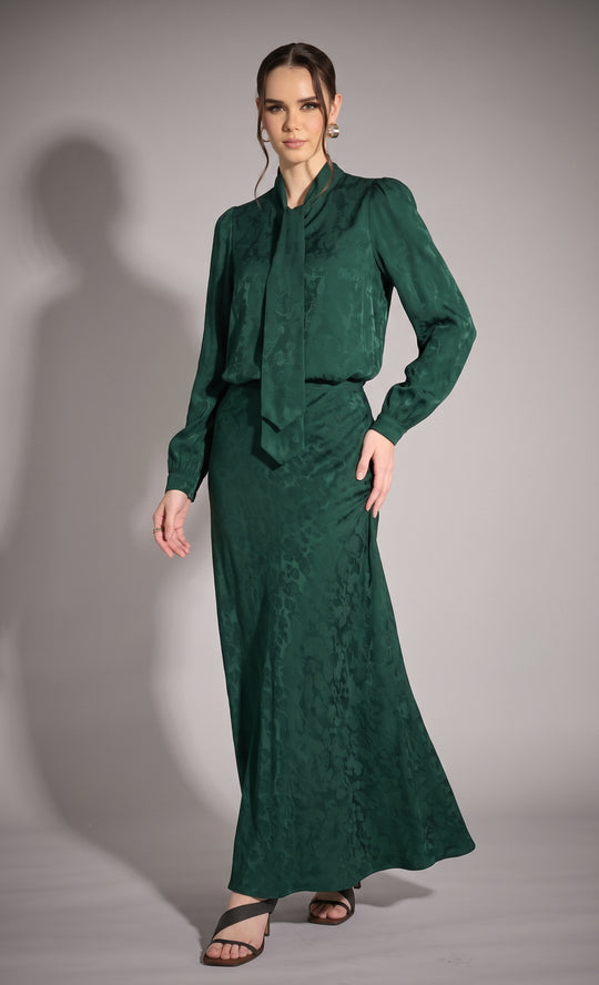 Divina Flared Skirt  in Green Bee