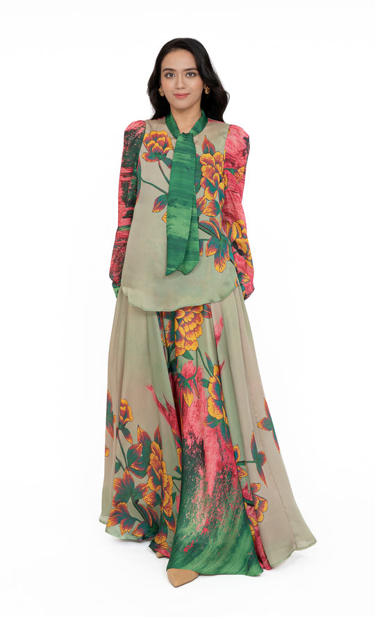 Elina Skirt in Gray Green