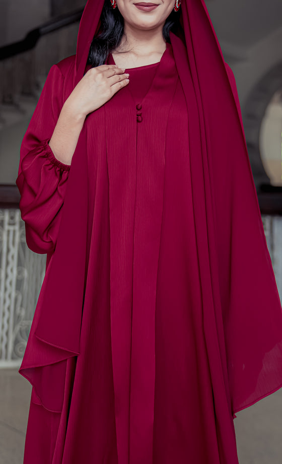 Lady Rania Abaya in Merlot Red