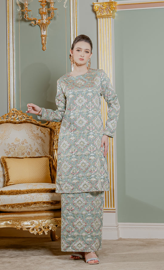 Celeste Kurung in Laurel Green