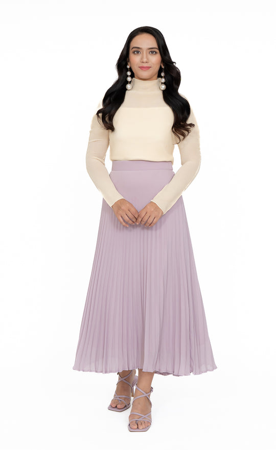 Aria Pleated Skirt in Misty Lilac