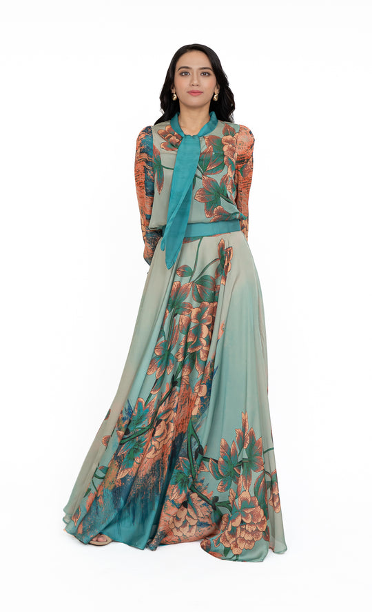 Elina Bow Top in Basil Green