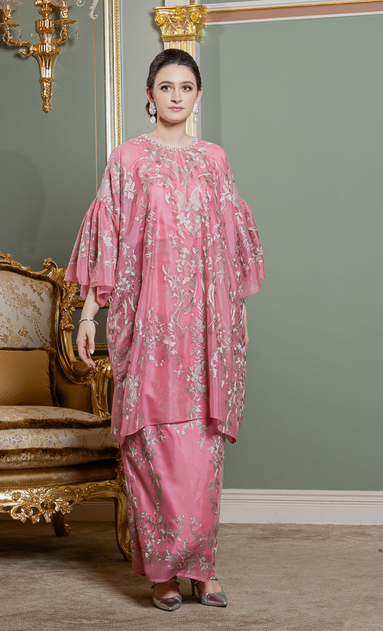 Glam Kurung in Tulip Pink