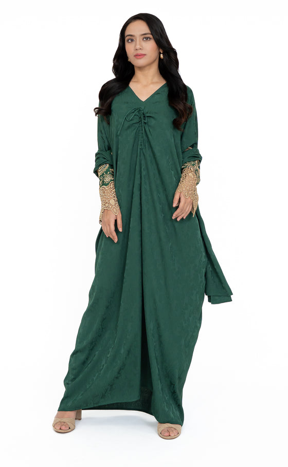 Divina Caftan in Green Bee